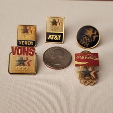 1984 LA Summer Olympics Pins Vtg Lot of 5-, Von's, AT&T, Xerox, Coca-Cola, IBM