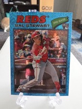 2026 Topps Heritage #221 Sal Stewart RC Chrome Blue Sparkle Refractor SP