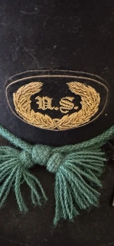 Antique Hardee Hat. Original US Emblem, Eagle Pin & Ostrich Feather & Cord