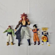 2003 lot of 4 Dragon Ball Z action figures saiyan trunks Goku Gogeta Bojack Wow