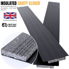 Insulated Cavity Closer 1.2m with Adjustable EPS 50–100mm – Silver PVCu Closers