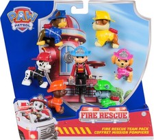Image of PAW PATROL FIRE RESCUE TEAM PACK WITH 7 COLLECTIBLE FIGURES new in packaging