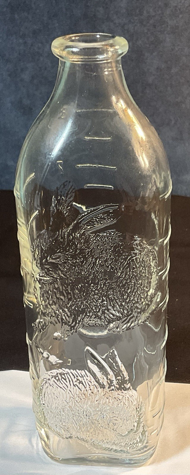 Vintage Hazel Atlas 8 Ounces Clear Glass Baby Bottle Embosse