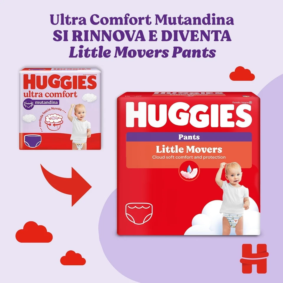 Little Movers Pannolini Mutandina Taglia 6 (15-25 Kg), Ultra Assorbente, Protezi - Immagine 2 di 4