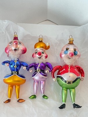 Christopher Radko Italian Glass Ornaments HI HO TRIO 96-056-0 Snow White Dwarfs