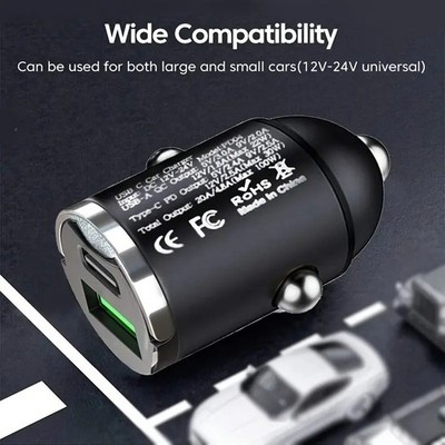 USB-C + A Auto Adapter 100W 4.3A Zigarettenanzünder PKW/LKW Stecker Ladeadapter