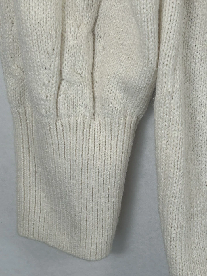 Soft Surroundings Nisette Cable Knit Mock Neck White Tunic Cozy Sweater 1X - Image 3 of 4