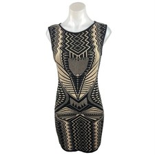 Windsor Multicolor Metallic Geometric Sleeveless Stretch Knit Bodycon Dress M