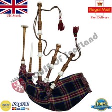 Scottish Highland Bagpipe with Black Stewart Cover Cord, Includes Free Accesso