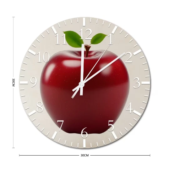 Lovely Apple Kitchen Wall Clock | Living Room Wall Clock | Fruit Kids Clock - Image 4 of 4