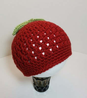 Baby Hat Apple Beanie Handmade 12-18 mo 