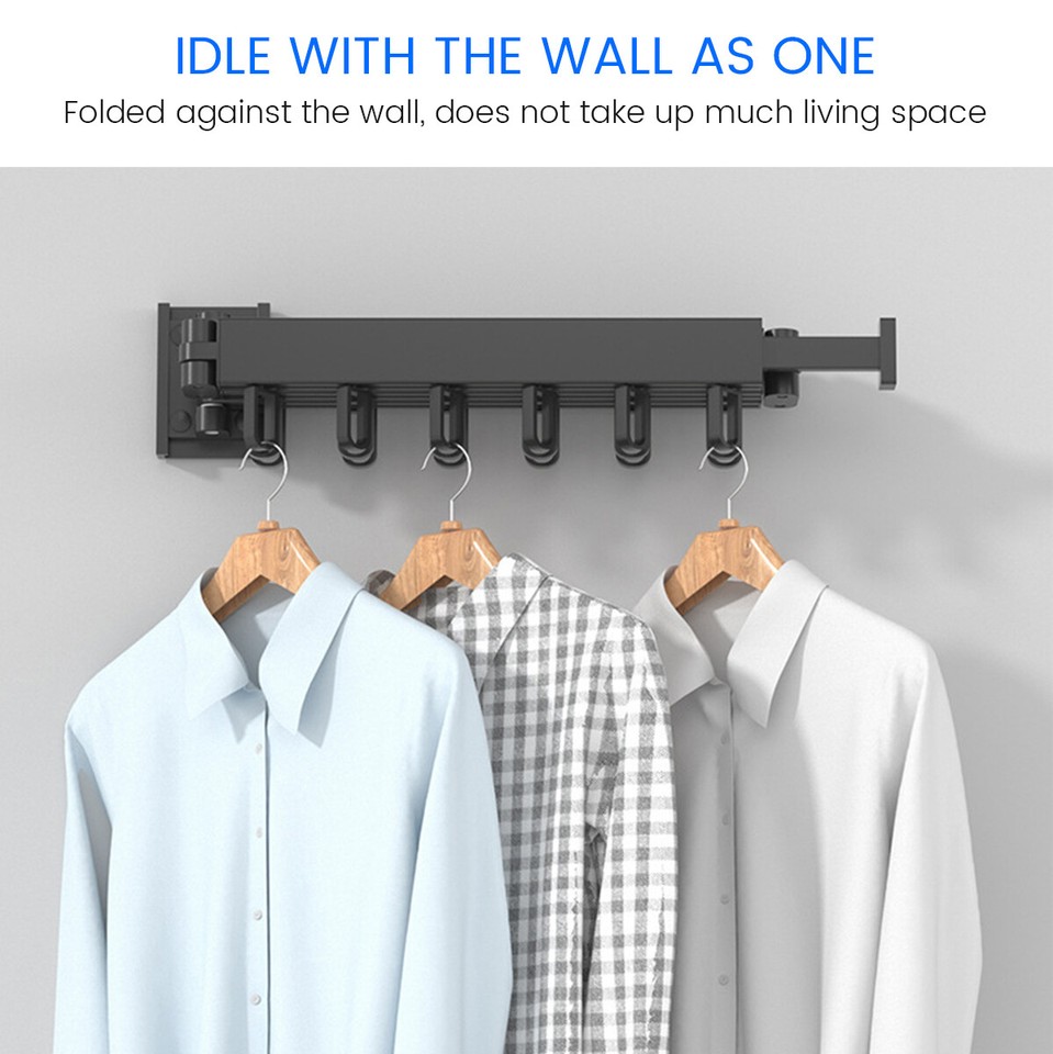 Wall Mounted Folding Clothes Hanger 360° Rotating Drying Rack ...
