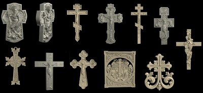 11 Pcs 3D STL Models CROSSES for CNC Router Engraver Aspire 3D Printer Engraver