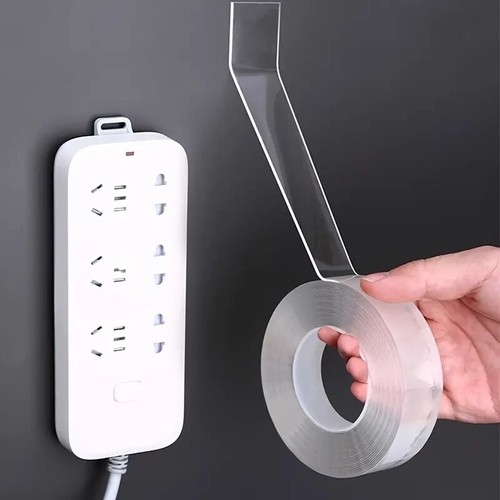 2PZ NASTRO BIADESIVO RESISTENTE TRASPARENTE EXTRA FORTE RIMOVIBILE MULTIUSO 1M - Foto 3 di 6