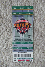 CLEVELAND INDIANS VS MILWAUKEE BREWERS 6/10/1999 TICKET ~ DAVE NILSSON (2 HRs)