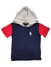 U.S. Polo Assn. Boys Blue, Red  Gray Short Sleeve Hoodie Sweatshirt Jacket