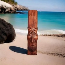 Skulptur aus Massivholz, handgeschnitzt, Original 1960-er, Tiki, Totem