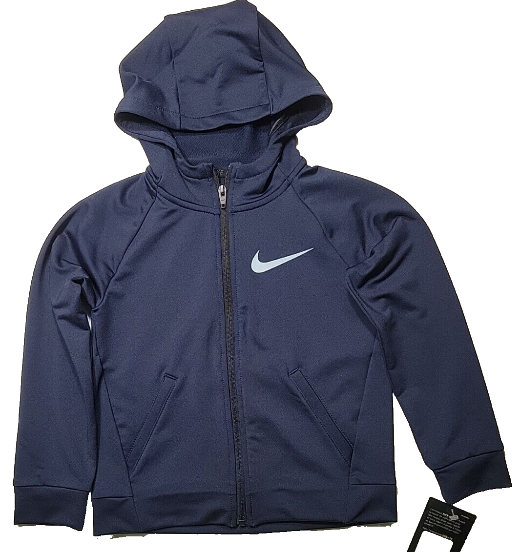 Nike Boys Dri-Fit Full Zip Sweatshirt Hoodie Size Navy Blue FREE