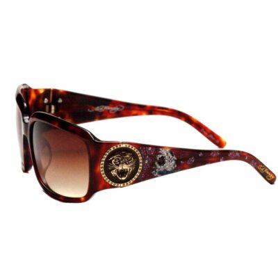 Ed Hardy Sunglasses 053 Demi Brown with Case and Box