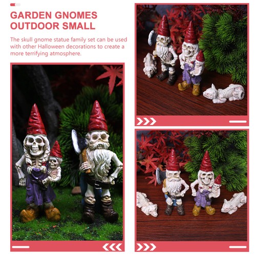 2pcs Creepy Resin Garden Gnome Halloween Skeleton Statues Decorative - Bild 17 von 20