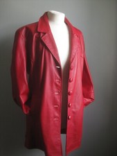 Red Leather Jacket 22 20 Xl Plus Western Boyfriend Vintage Real Soft Calculus