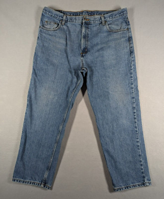 Members Mark Jeans Mens W42 L30 Blue Denim Straight Leg Workwear Cowboy Chores