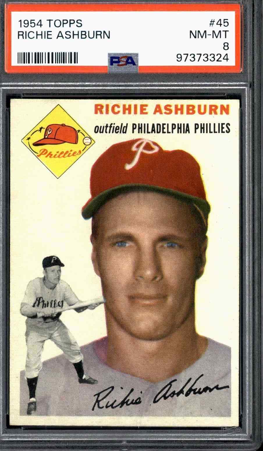 1954 Topps #45 Richie Ashburn - PSA 8 (Very High End)