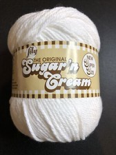 NEW Sugar  n Cream Cotton Yarn The Original Super Size Color White 4 Ounces
