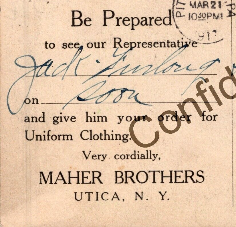 Real Photo Postman Mailman Letter Mail Uniform Clothing Store Utica NY