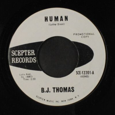 B.J. THOMAS: human / same SCEPTER 7'' Single 45 RPM
