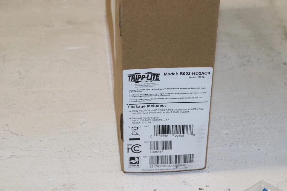 Tripp Lite 4-Port Secure KVM Switch HDMI to DisplayPort Dual Monitor B002-HD2AC4 - Image 2 of 2