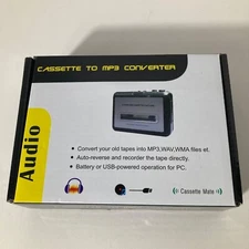 Cassette Tape to MP3 Converter 3 x 4" Open Box Not Tested