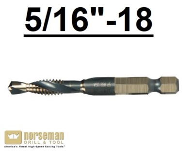 5/16-18 Combination Drill & Tap 1/4'' Quick Release Norseman / Viking