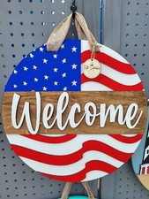 USA USA USA Red, White, and Blue Welcome sign. Perfect for the 4th of July 