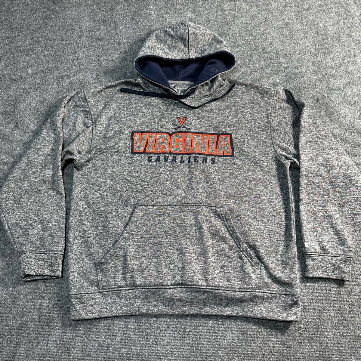 University Of Virginia Hoodie Mens Large Grey Pullover Sweatshirt