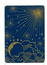 Single Playing Card Vintage Antique Lacquer "Starlight" ST-1-1 A Blue/Gold,Face