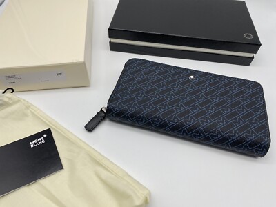 MONTBLANC M_GRAM 4810 12CC BLUE CANVAS ZIP WALLET NEW 100% GENUINE