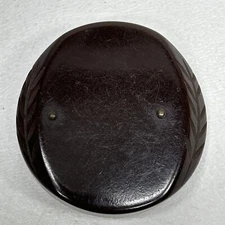 Vtg Bakelite Brown Sewing Button Palm Fern Leaves Simichrome Polish Tested