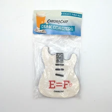 Chroma Cast Guitar Drink Coasters "E=Fb" Chord Theory of Relativity RARE 4 Pack