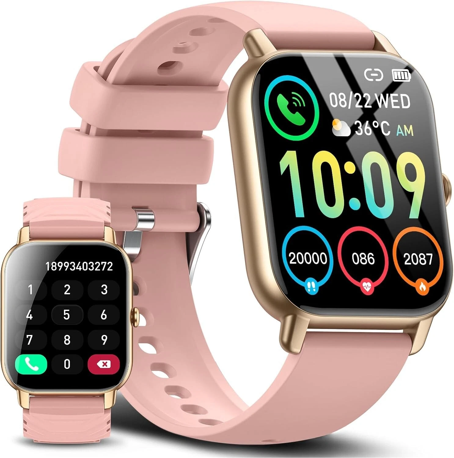 2024 Smartwatch HD Fitness Watch Women with Always-On HD Tracker Watch Sport Watch