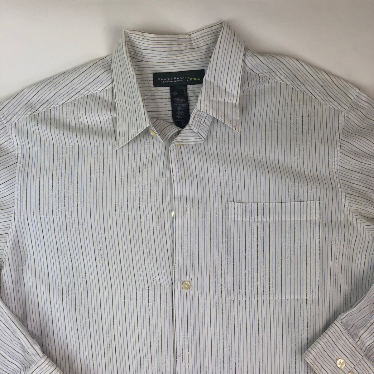 Chemise Habillée Crazy Horse Homme - Blanc/marron, Manches Longues, Taille XXL, Neuve