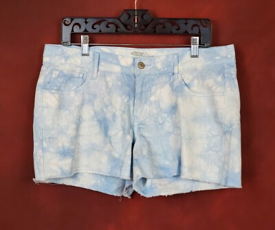 Old Navy Women's Cotton Shorts 12 The Diva Tie Dye Bleached Cut Off Raw Hem