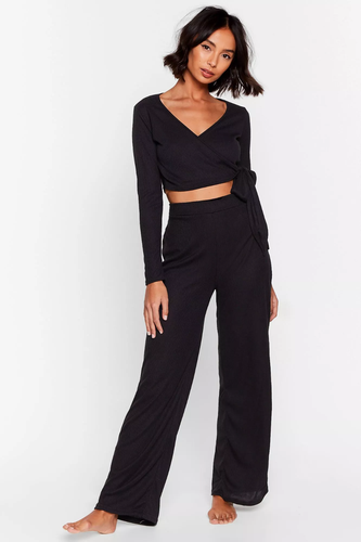 Wide Leg Trousers Set Black BNWT Size 