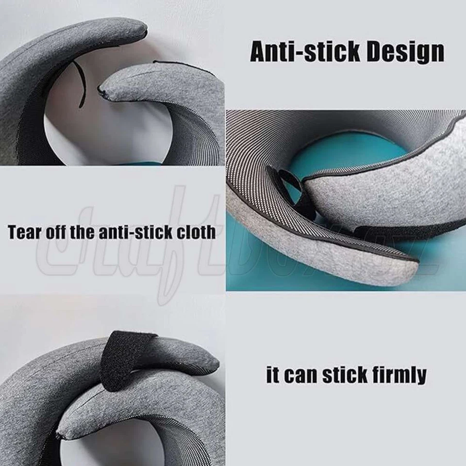 Travel Neck Pillow Memory Foam Portable Soft U Shaped Pillow Neck Head Support - image 3 of 4