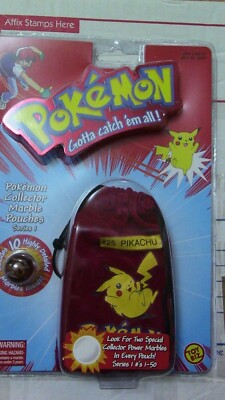10 Pokemon Murmeln in Verpackung geöffnet nie benutzt #25 Pikachu Tasche