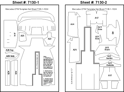 Scale Motorsport 7130 1/24 Mercedes DTM Carbon Fiber Template Decal Set For TAM - Picture 1 of 1