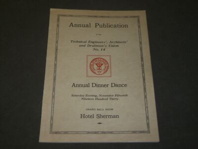 1930 NOVEMBER 15 ENGINEERS - ARCHITECTS & DRAFTMANS UNION PROGRAM - J 3573