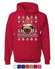 Pugly Sweatshirt Hoodie Pug Ugly Sweater Jolly Christmas Xmas Sweatshirt