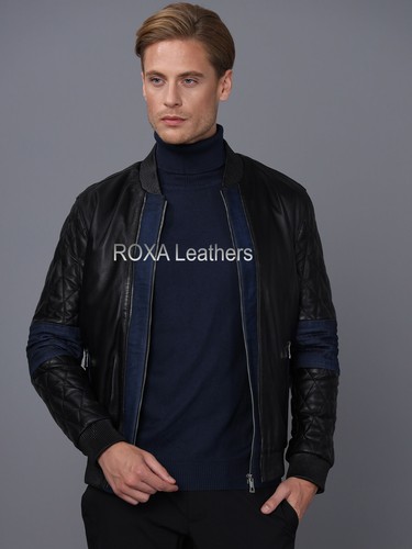 Leather Jacket Quilted Bomber | eBay