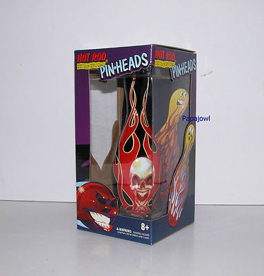 Hollywood Heat ピンボール ビンテージアート HOT ROD UNDERGROUND PIN HEAD Miniature FLAMED SKULL 7 1/2